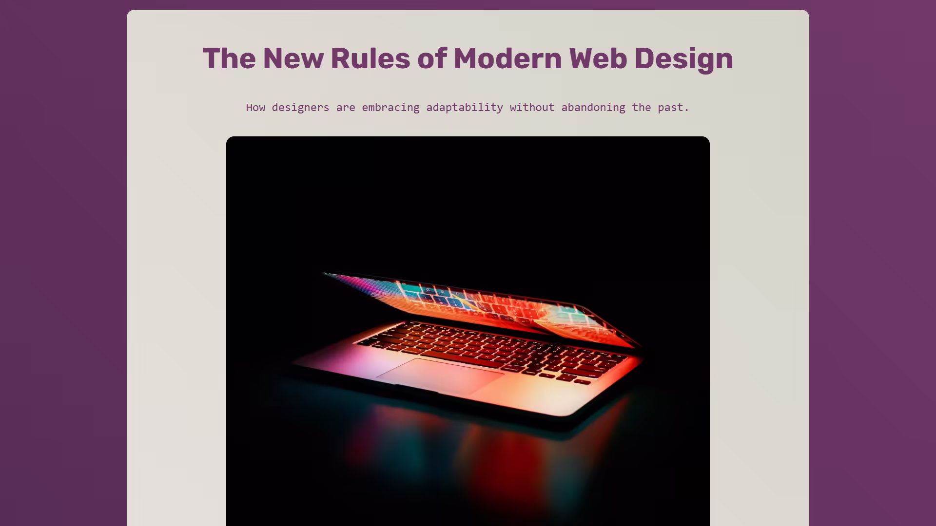 Mostly Fluid layout desktop view — full-width responsive grid layout